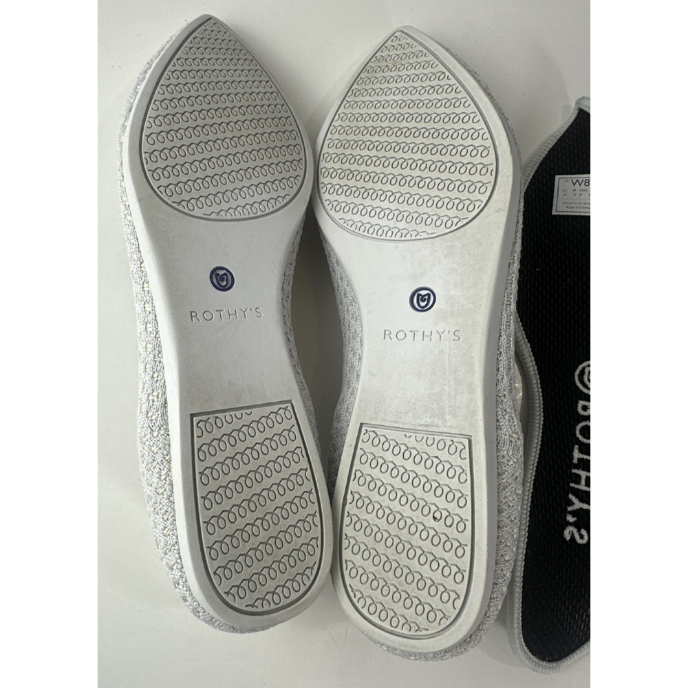 Rothy's The Point Salt Honeycomb Knit Ballet Flats Slip On Shoes Womens Size 8.5 - Picture 8 of 10